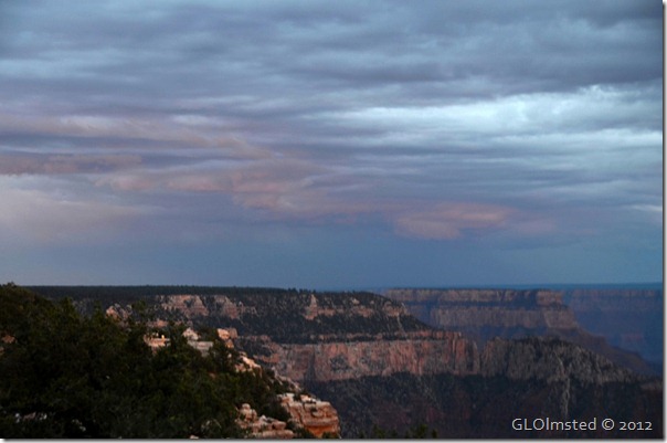 Sunset & storm clouds over canyon North Rim Grand Canyon National Park Arizona