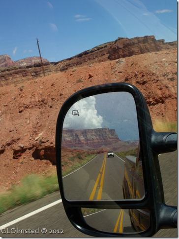 08 Clouds over Vermilion Cliffs in side mirror from SR89A E AZ