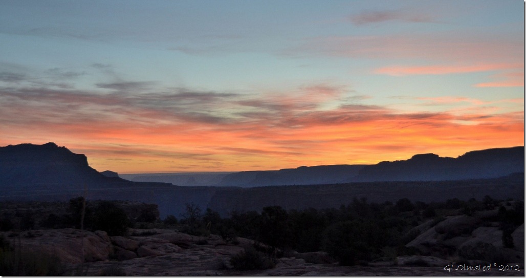 Sunrise from camp Toroweap Grand Canyon National Park