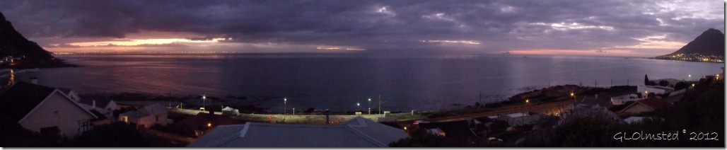 Sunrise view across False Bay from Moonglow B&B Glen Cairn Cape Peninsula South Africa