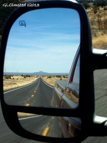 Side mirror view of Red Butte AZ