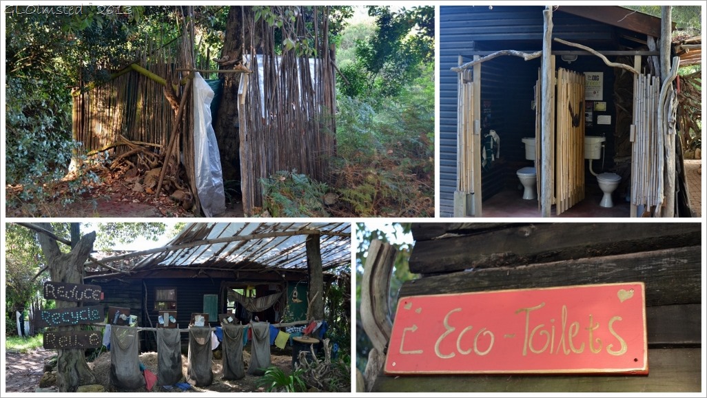 Outdoor shower, eco-toilets, recycling at Wild Spirit Nature's Valley South Africa