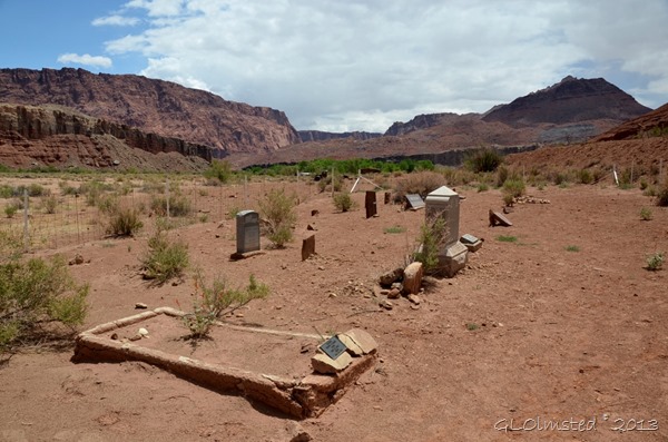 Pioneers cemetery at Lonely Dell Ranch Lees Ferry Arizona