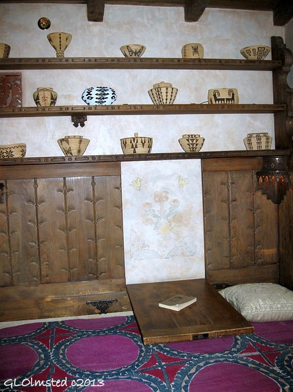 Bed & desk in Bessie Johnson's bedroom Scottys Castle Death Valley National Park California