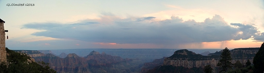 Sunset & virga from Lodge North Rim Grand Canyon National Park Arizona