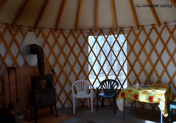 Inside yurt near Kaibab trailhead North Rim Grand Canyon National Park Arizona
