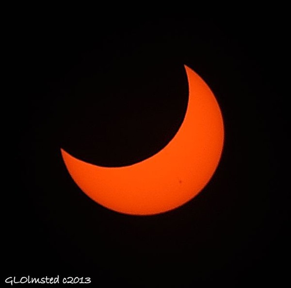 Partial solar eclipse North Rim Grand Canyon National Park Arizona