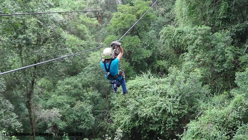 Gaelyn on zip-line Tsitsikamma Canopy Tour Storms River South Africa