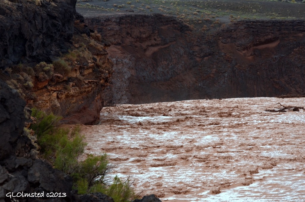 Little Colorado River disappears over Grand Falls Arizona