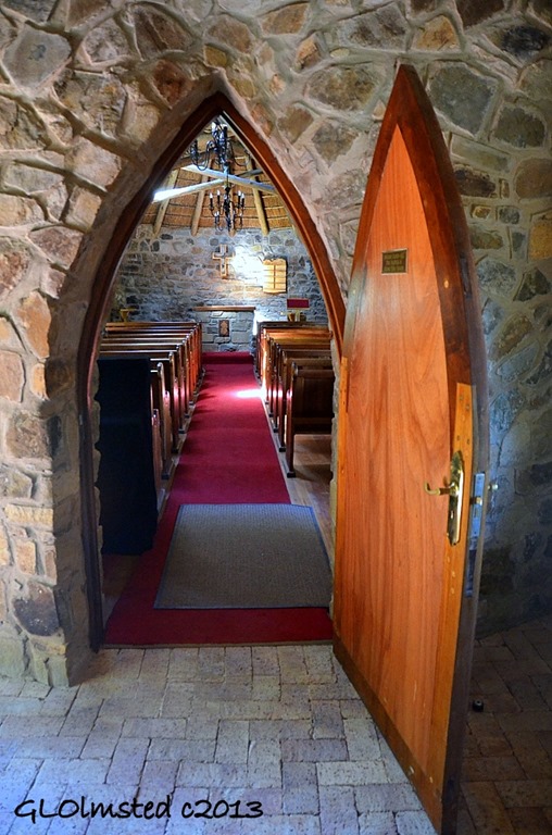 Looking thru the chapel door St Patricks on the Hill Hogsback South Africa