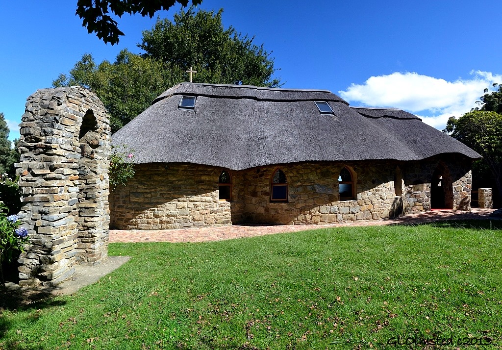Stone arch & chapel St Patricks on the Hill Hogsback South Africa