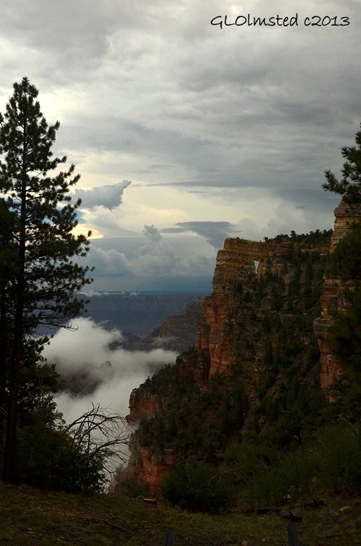 Monsoon clouds & Angels Window North Rim Grand Canyon National Park Arizona