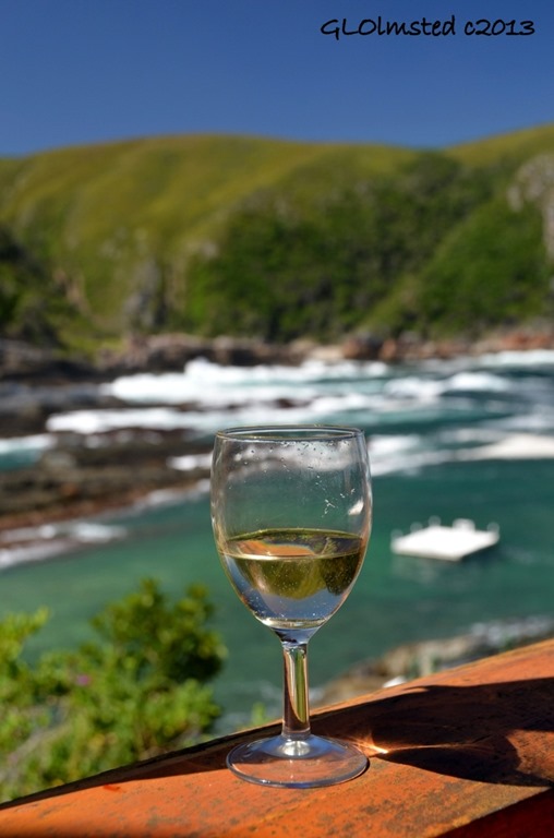 Wine glass with reflection at Storms River Mouth Tsitsikamma National Park South Africa