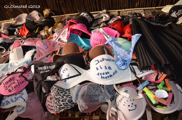 Signed bras at Ronnies Sex Shop Route 62 Barrydale South Africa