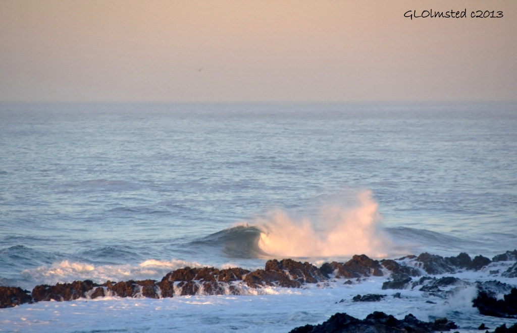 Sunrise on waves at Storms River Mouth Tsitsikamma National Park South Africa