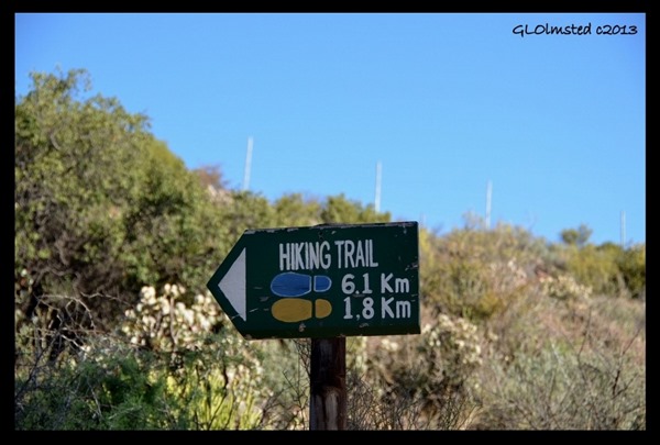 Hiking trail sign Warmwaterberg Spa Barrydale South Africa