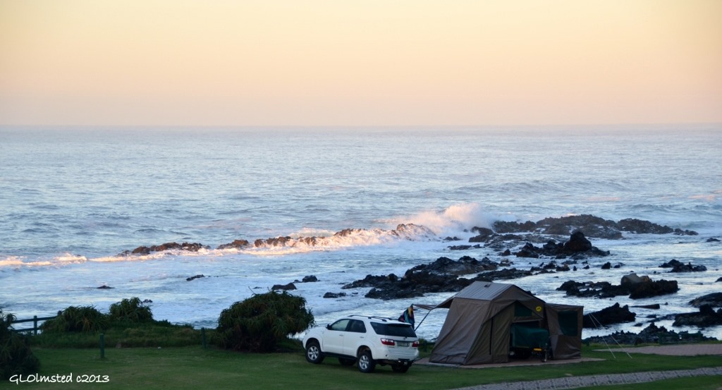 Campsite on the shore at Storms River Mouth Tsitsikamma National Park South Africa