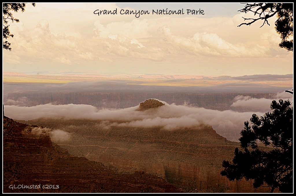 Clouds in the canyon from Cape Royal North Rim Grand Canyon National Park Arizona