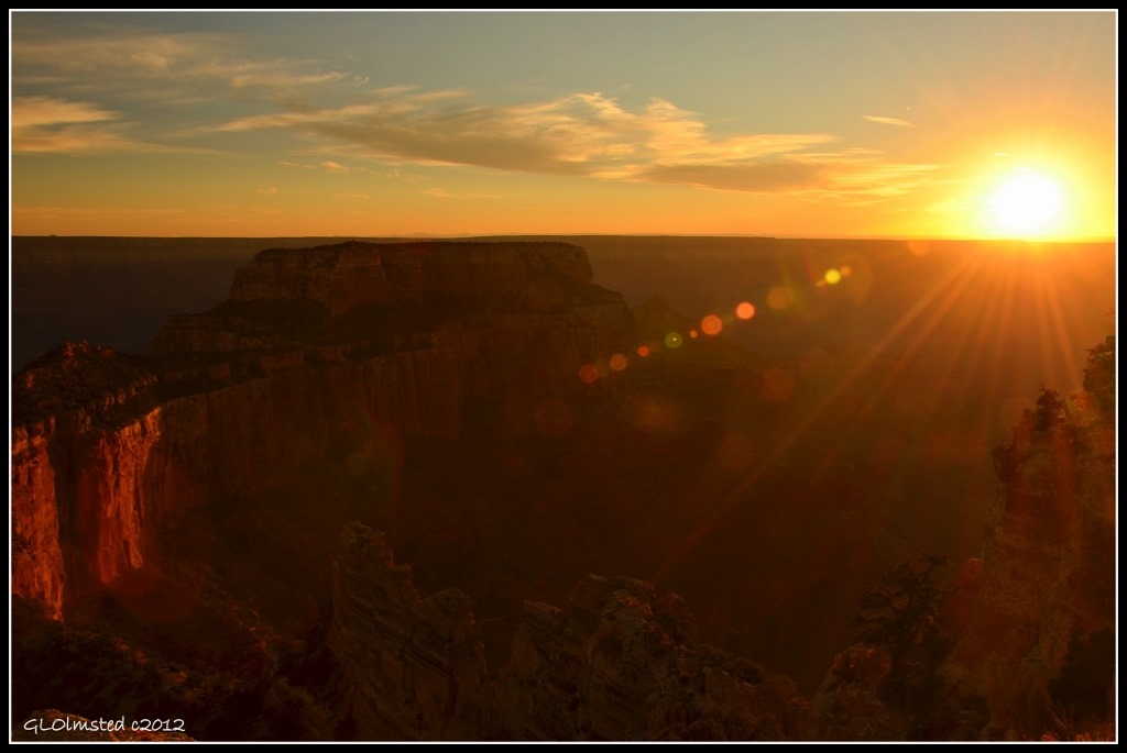 Woton's Throne & sunset from Cape Royal North Rim Grand Canyon National Park Arizona