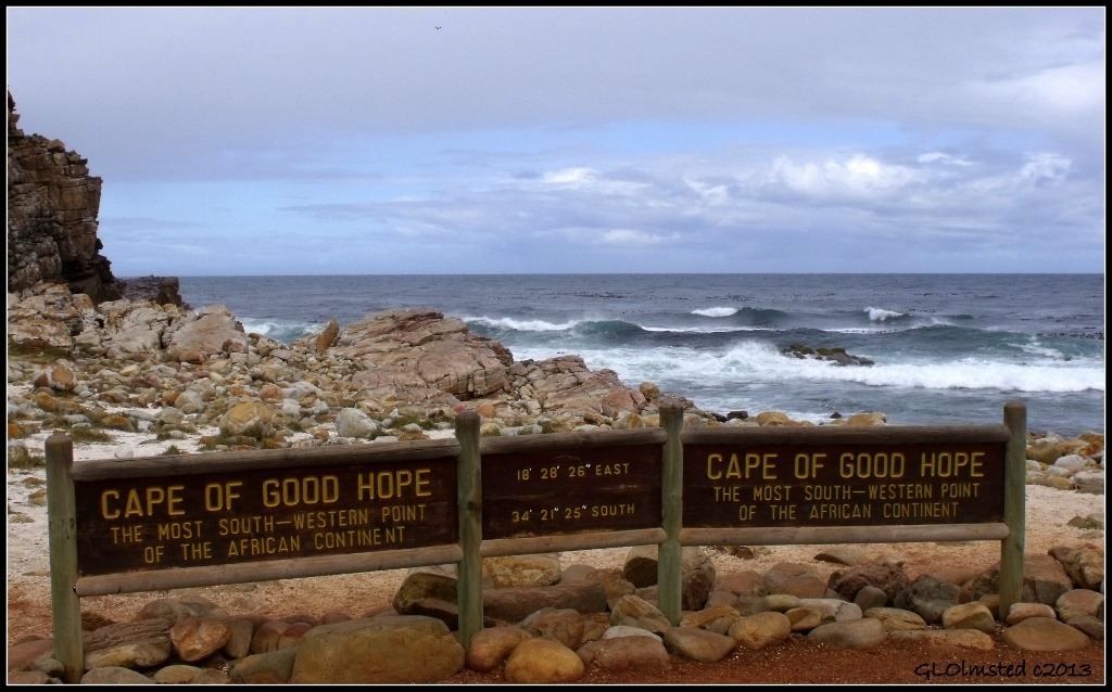 Cape of Good Hope sign & Atlantic Ocean Table Mountain National Park Cape Pennisula South Africa