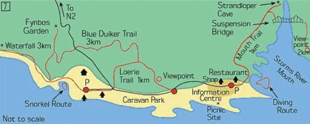 Trail map Tsitsikamma National Park South Africa