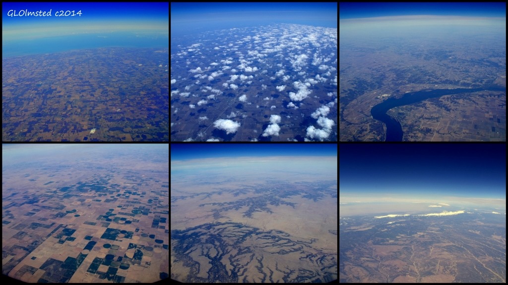 Aerial views over US east to west
