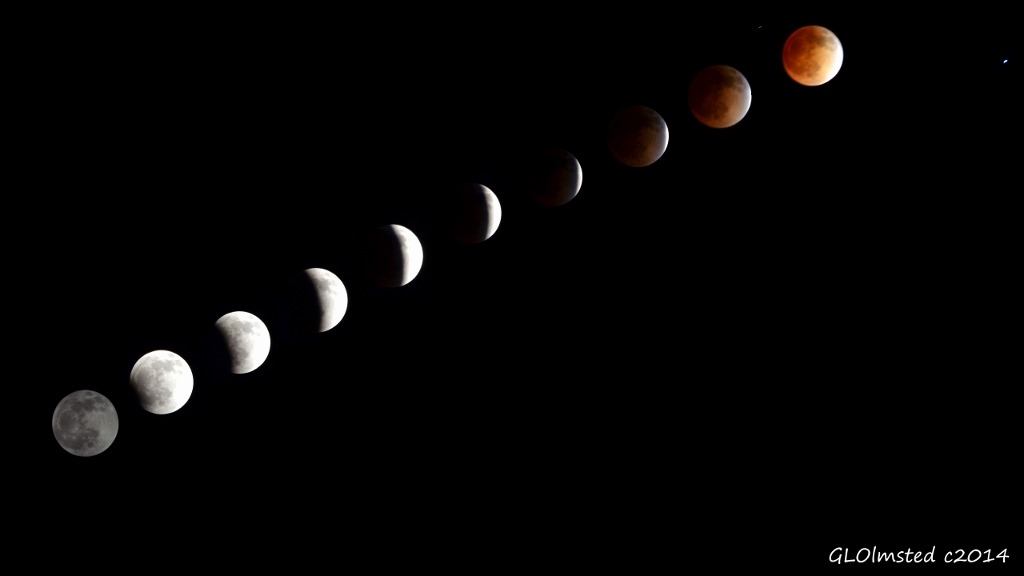 April 2014 lunar eclipse Blood Moon 9:27pm to 12:03am Yarnell Arizona