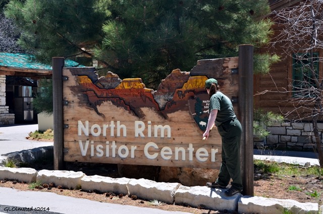 Cleaning sign North Rim Grand Canyon National Park Arizona