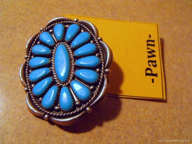 Zuni petit-point pin sterling silver and turquoise