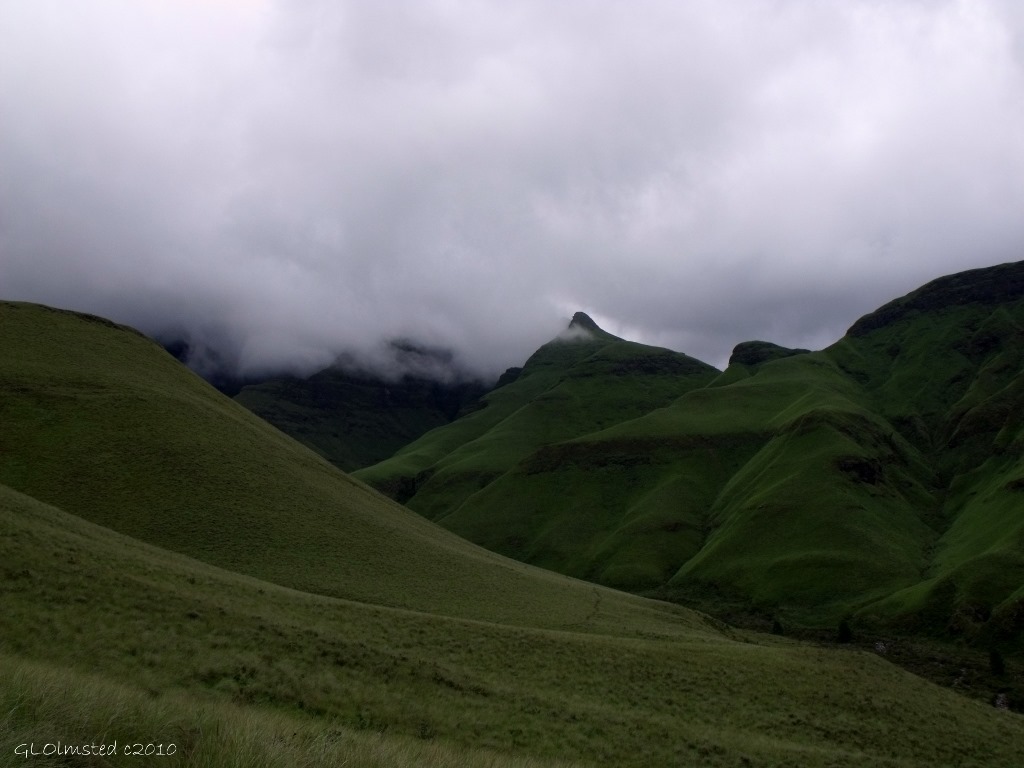 Clouds over the mountains Drakensburg hike KwaZulu-Natal South Africa