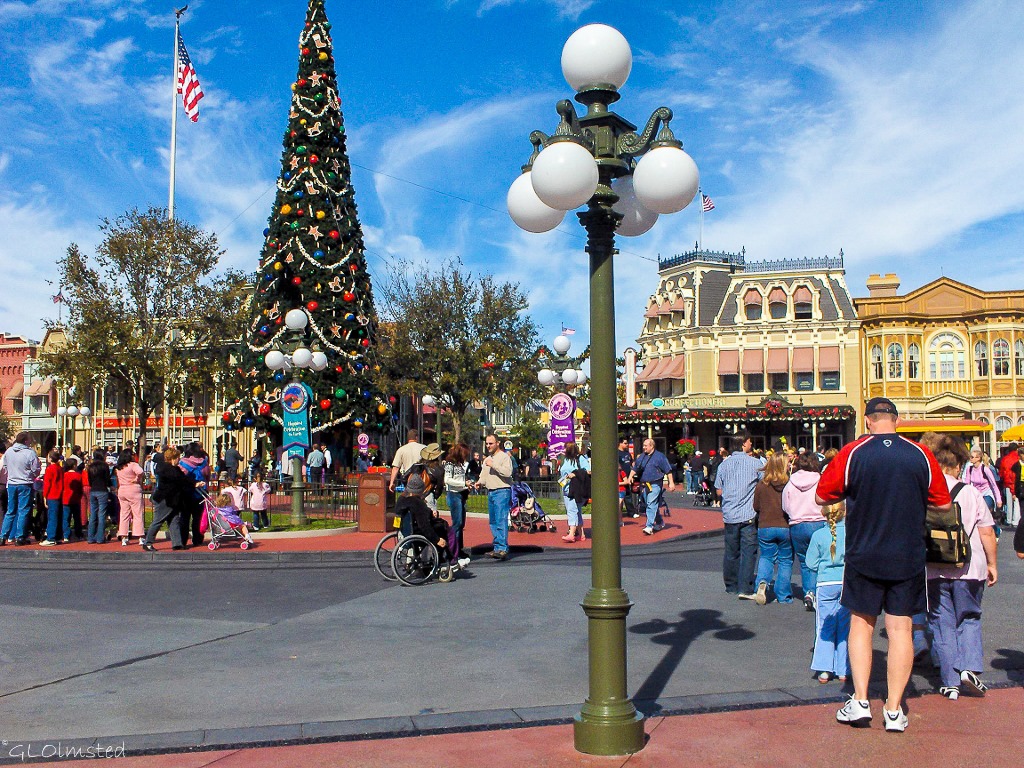 Christmas tree on Main Street Disney World Orlando Florida