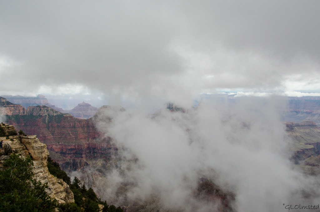 Clouds in canyon from Lodge North Rim Grand Canyon National Park Arizona