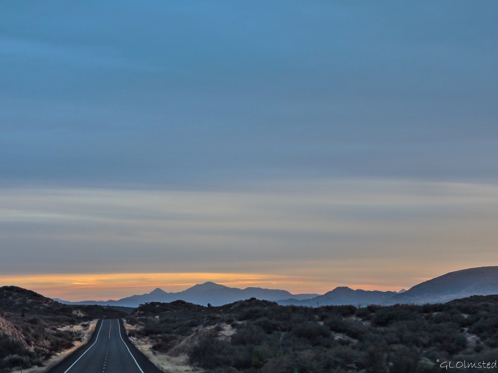 Sunset over Weaver Mountains Iron Springs Road Arizona