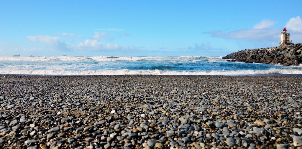 Pebble beach by jetty Bandon Oregon