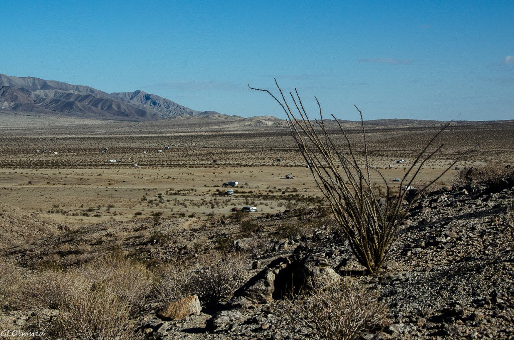 RVs on the desert from Coyote Mountain Anza-Borrego Desert State Park California