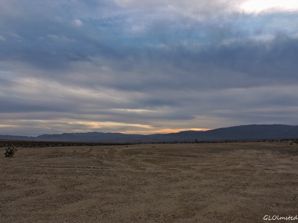 Sunset view from camper Anza-Borrego Desert State Park California