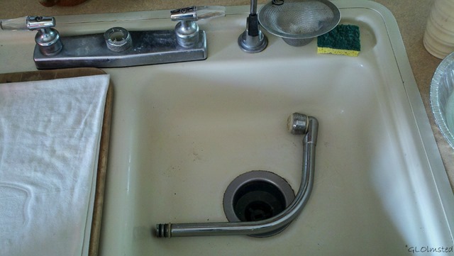 Broken faucet in sink