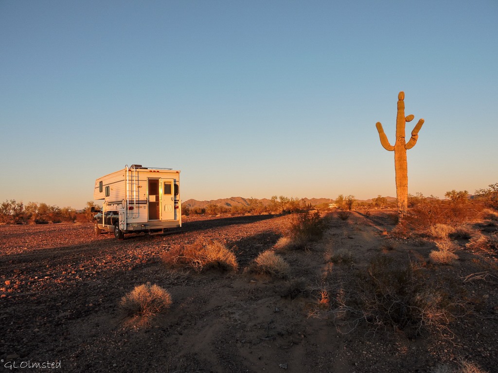 Truck camper Plomosa Road BLM Quartzsite Arizona