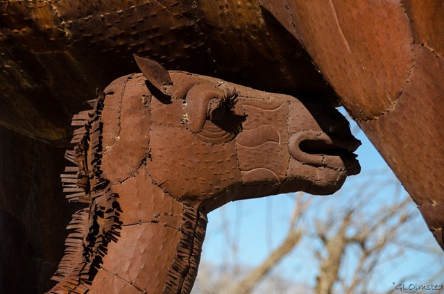 Camelops metal sculpture by Ricardo Breceda Galleta Meadows Borrego Springs California