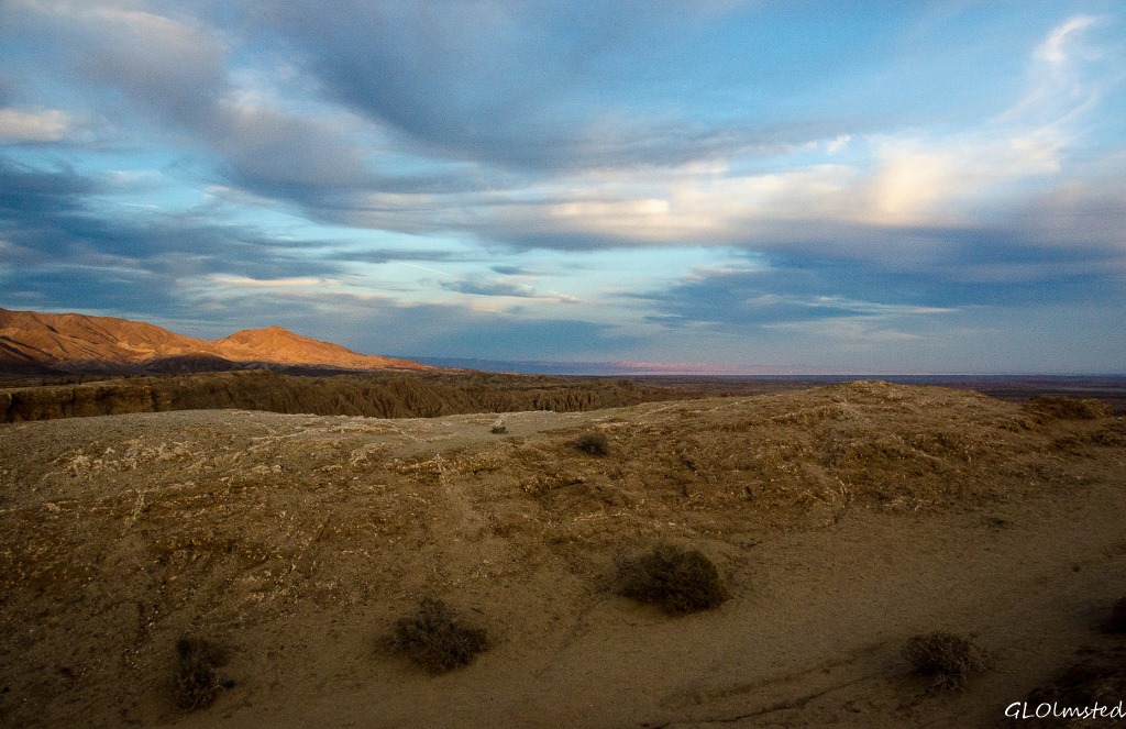 Last light beyond the Badlands from Fonts Pt Anza-Borrego Desert State Park California
