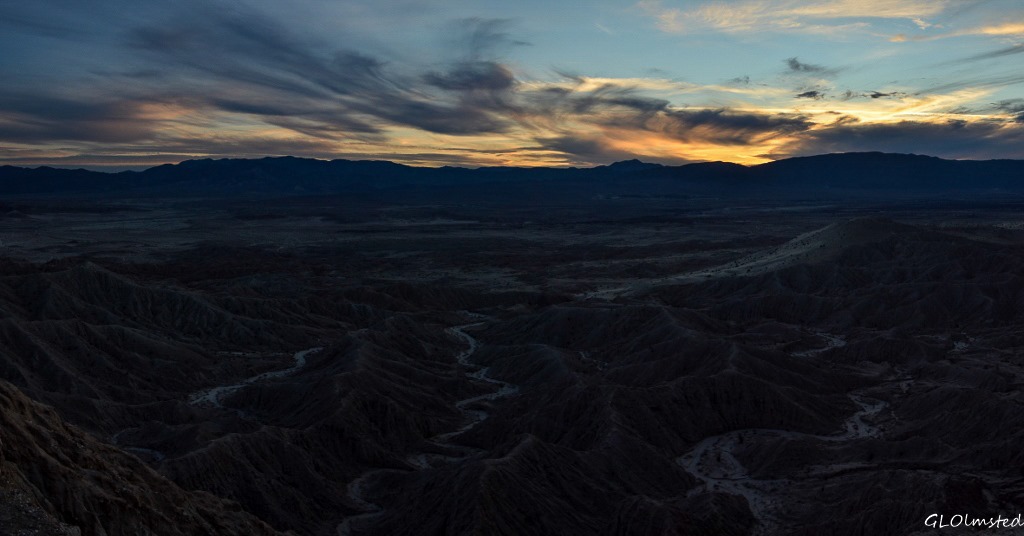Sunset Badlands from Fonts Pt Anza-Borrego Desert State Park California