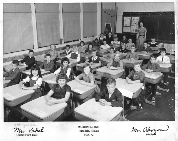 Madison School 4th grade class 1963-1964 Hinsdale Illinois