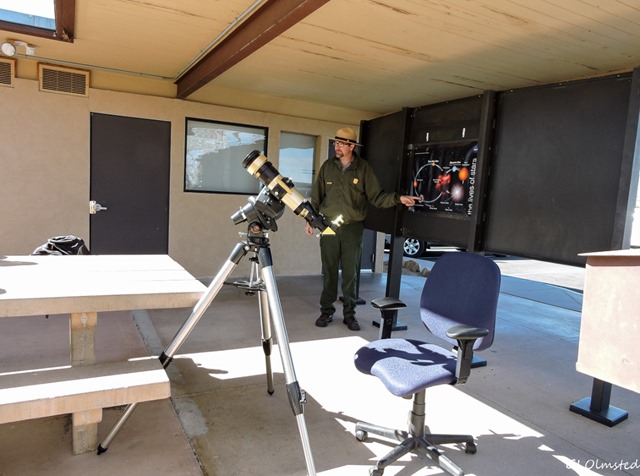 Ranger with solor scopes Joshua Tree National Park California