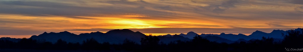 Sunset Dome Rock Mountains Plamosa Road BLM Quartzsite Arizona