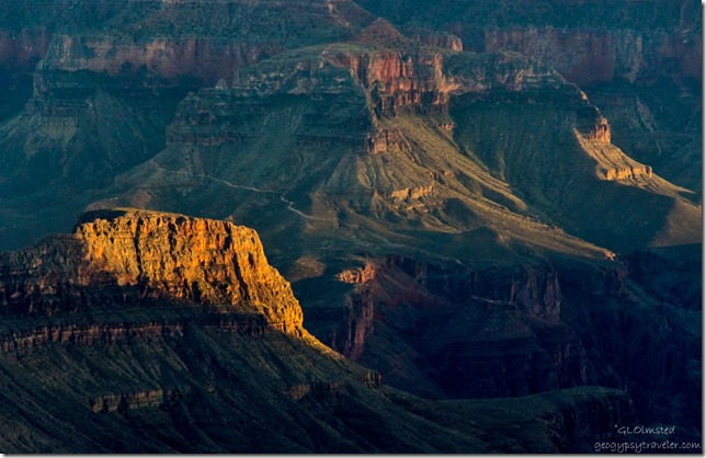 Late light in canyon North Rim Grand Canyon National Park Arizona