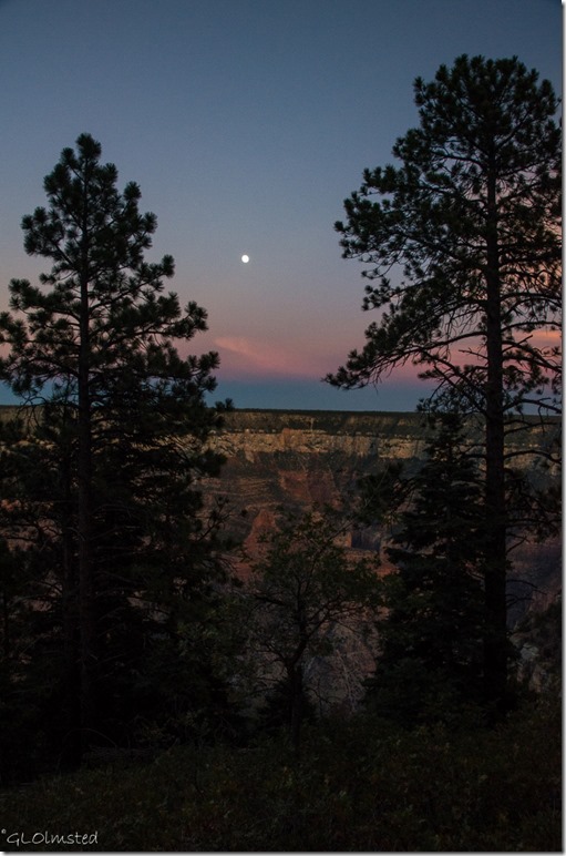 Moon & sunset North Rim Grand Canyon National Park Arizona
