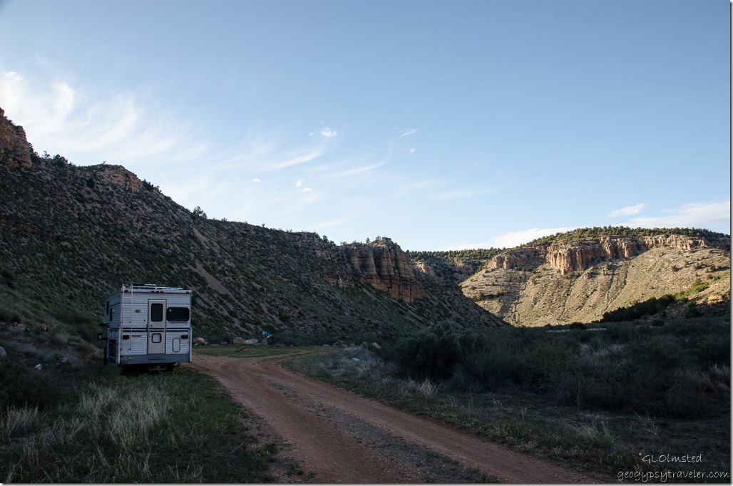 Truck camper Snake Gulch trail head Kaibab National Forest Arizona