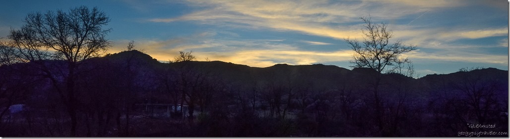 Sunset over Weaver Mountains from RV Yarnell Arizona