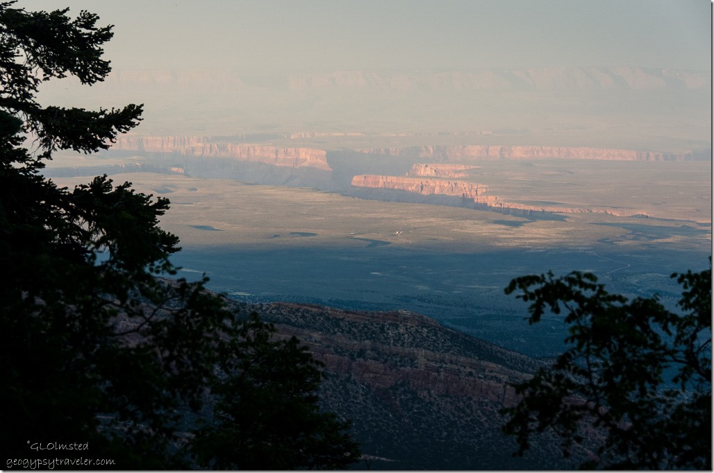 Last light Marble Plateau & Canyon from camp Kaibab National Forest Arizona