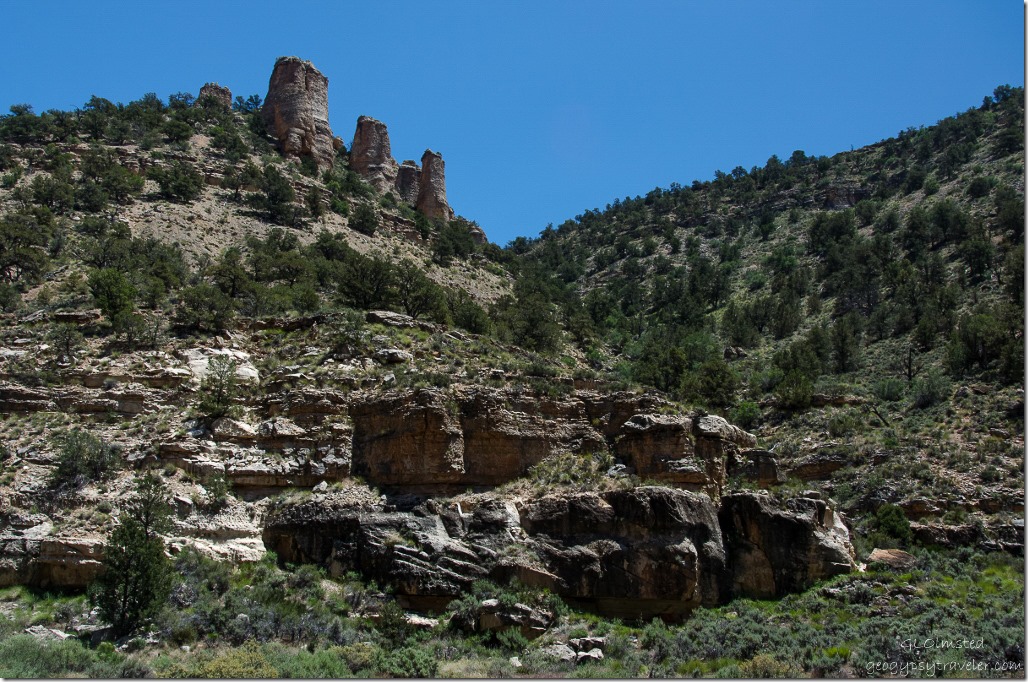 Rocky cliff Snake Gulch trail Kaibab National Forest Arizona